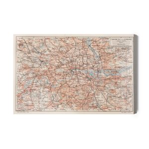 Peinture sur toile Carte De Londres Et Des Environs – Image 2