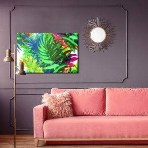 Peinture sur toile Feuilles Tropicales Colorées Comme Peintes – Image 4