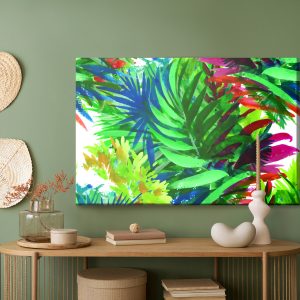 Peinture sur toile Feuilles Tropicales Colorées Comme Peintes – Image 5