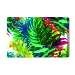 Peinture sur toile Feuilles Tropicales Colorées Comme Peintes – Image 2