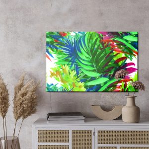 Peinture sur toile Feuilles Tropicales Colorées Comme Peintes – Image 3
