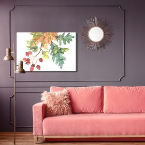 Peinture sur toile Feuilles Et Fruits D'automne Peints À L'aquarelle – Image 4