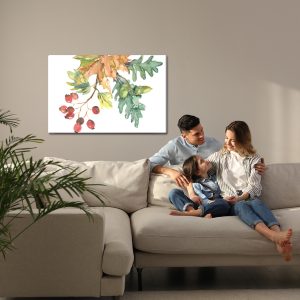 Peinture sur toile Feuilles Et Fruits D'automne Peints À L'aquarelle – Image 7