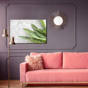 Peinture sur toile Feuilles Vertes Sur Fond De Béton – Image 4
