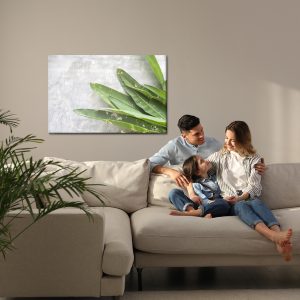 Peinture sur toile Feuilles Vertes Sur Fond De Béton – Image 7