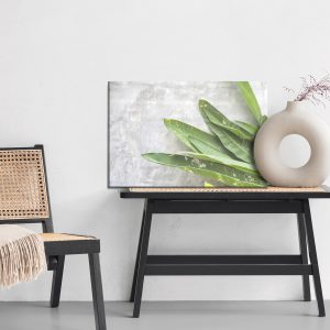 Peinture sur toile Feuilles Vertes Sur Fond De Béton – Image 6