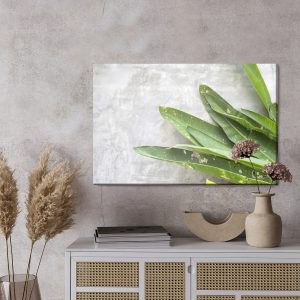 Peinture sur toile Feuilles Vertes Sur Fond De Béton – Image 3