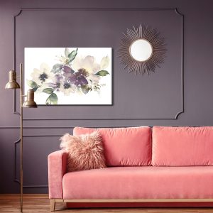 Peinture sur toile Feuilles Et Fleurs Peintes À L'aquarelle – Image 4