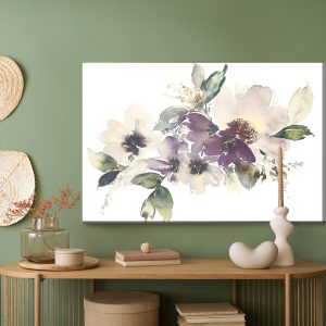 Peinture sur toile Feuilles Et Fleurs Peintes À L'aquarelle – Image 5