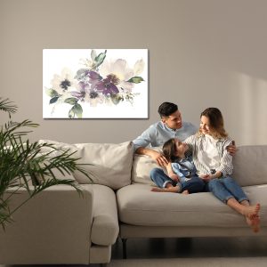 Peinture sur toile Feuilles Et Fleurs Peintes À L'aquarelle – Image 7