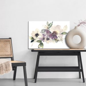 Peinture sur toile Feuilles Et Fleurs Peintes À L'aquarelle – Image 6