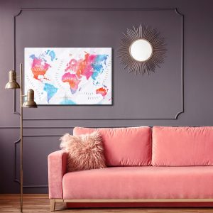Peinture sur toile Carte Du Monde – Image 4