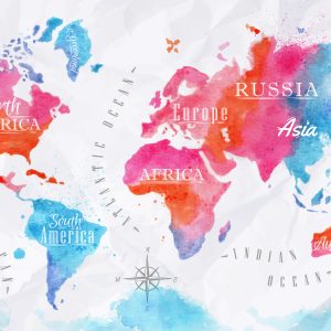 Peinture sur toile Carte Du Monde – Image 1