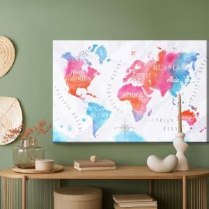Peinture sur toile Carte Du Monde – Image 5