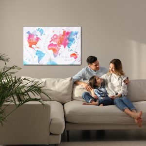 Peinture sur toile Carte Du Monde – Image 7