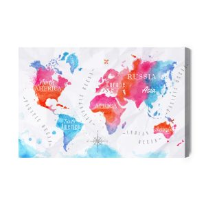 Peinture sur toile Carte Du Monde – Image 2