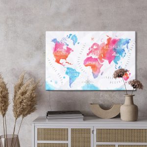 Peinture sur toile Carte Du Monde – Image 3