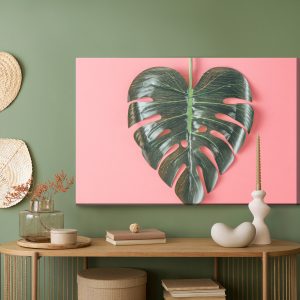 Peinture sur toile Feuille De Monstera En Forme De Coeur – Image 5