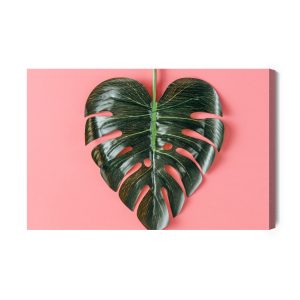 Peinture sur toile Feuille De Monstera En Forme De Coeur – Image 2