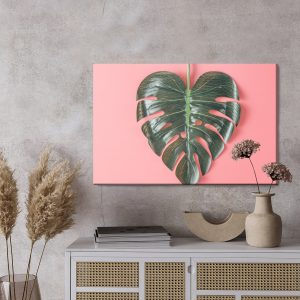 Peinture sur toile Feuille De Monstera En Forme De Coeur – Image 3