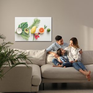 Peinture sur toile Feuilles Et Fruits Tropicaux Colorés – Image 7