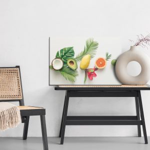 Peinture sur toile Feuilles Et Fruits Tropicaux Colorés – Image 6