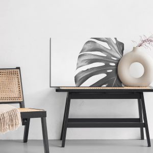 Peinture sur toile Feuille De Monstera En Version Noir Et Blanc – Image 6