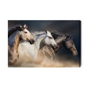Peinture sur toile Trois Chevaux Au Galop – Image 2