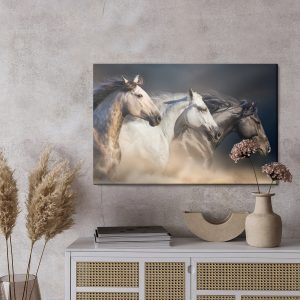 Peinture sur toile Trois Chevaux Au Galop – Image 3