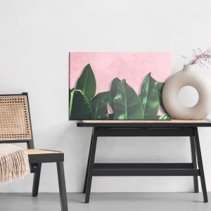 Peinture sur toile Plantes Tropicales Sur Fond Rose – Image 6