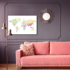 Peinture sur toile Carte Du Monde - Sous-Titres – Image 4