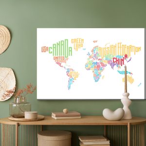 Peinture sur toile Carte Du Monde - Sous-Titres – Image 5