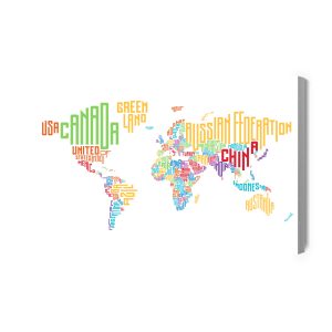 Peinture sur toile Carte Du Monde - Sous-Titres – Image 2
