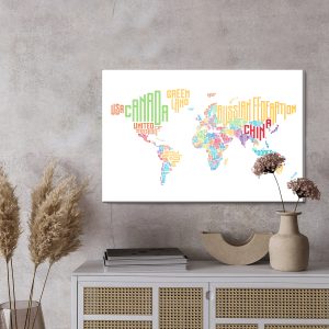 Peinture sur toile Carte Du Monde - Sous-Titres – Image 3