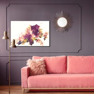 Peinture sur toile Feuilles Et Fleurs Aquarelles – Image 4