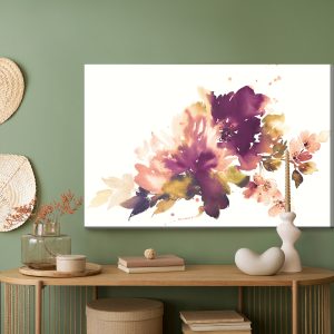 Peinture sur toile Feuilles Et Fleurs Aquarelles – Image 5