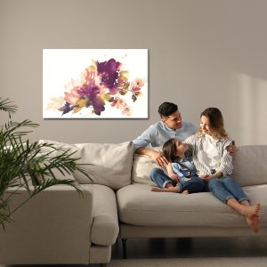 Peinture sur toile Feuilles Et Fleurs Aquarelles – Image 7