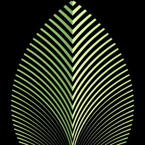 Peinture sur toile Motif De Feuilles Abstraites Sur Fond Noir – Image 1