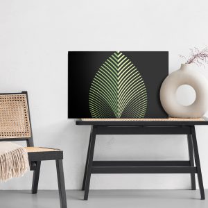 Peinture sur toile Motif De Feuilles Abstraites Sur Fond Noir – Image 6