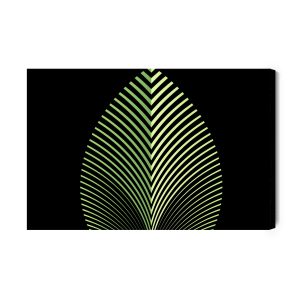 Peinture sur toile Motif De Feuilles Abstraites Sur Fond Noir – Image 2