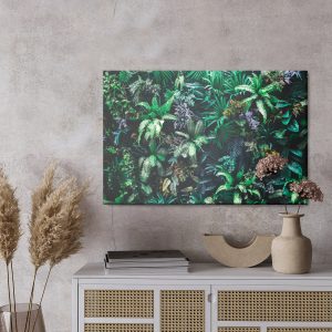 Peinture sur toile Un Jardin Plein De Feuilles Et De Fleurs Tropicales – Image 3