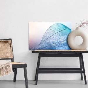 Peinture sur toile Feuille À L'échelle Macro Dans Les Tons Bleus – Image 6