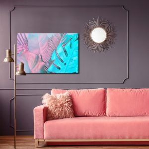 Peinture sur toile Feuilles Tropicales Aux Couleurs Fluo – Image 4