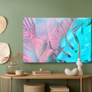 Peinture sur toile Feuilles Tropicales Aux Couleurs Fluo – Image 5