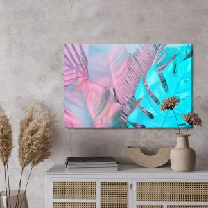 Peinture sur toile Feuilles Tropicales Aux Couleurs Fluo – Image 3
