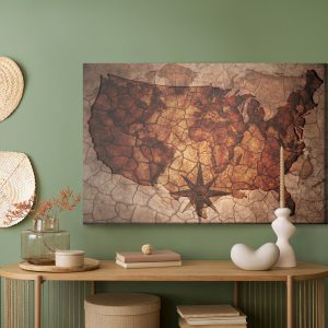 Peinture sur toile Carte Vintage Des États-Unis – Image 5