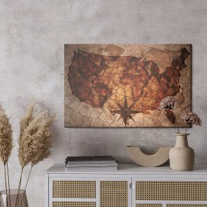 Peinture sur toile Carte Vintage Des États-Unis – Image 3
