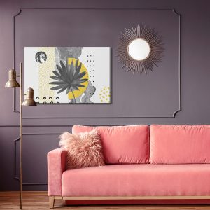Peinture sur toile Oeuvre Avec Des Feuilles Et Des Motifs – Image 4