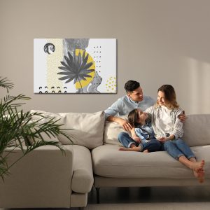 Peinture sur toile Oeuvre Avec Des Feuilles Et Des Motifs – Image 7
