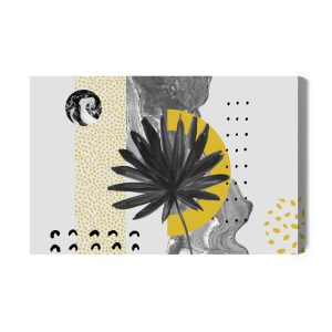 Peinture sur toile Oeuvre Avec Des Feuilles Et Des Motifs – Image 2